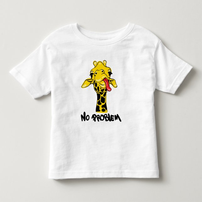Nonchalant Giraff: Inget PROBLEM Attityd T Shirt (Framsida)