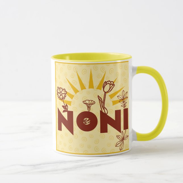 Noni Sunburst Gul Italiensk Mormor Mugg Kopp (Höger)