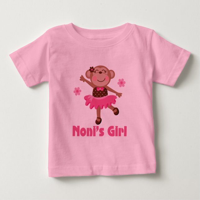 Nonis Girl Grandchild Monkey Ballerina Tutu Tee (Framsida)