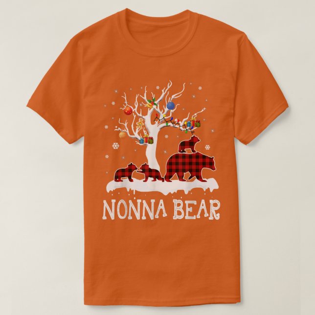 Nonna Bear jul jul Pajama Red Play Buffalo Fami T Shirt (Design framsida)