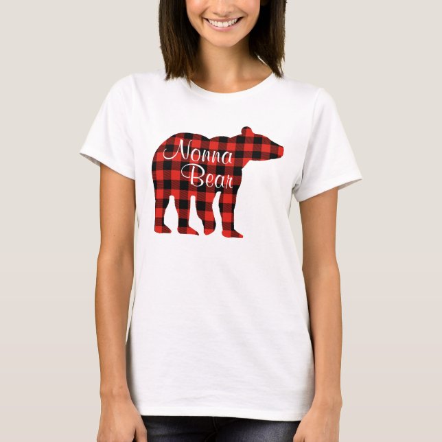 Nonna björnpläd tee shirt (Framsida)