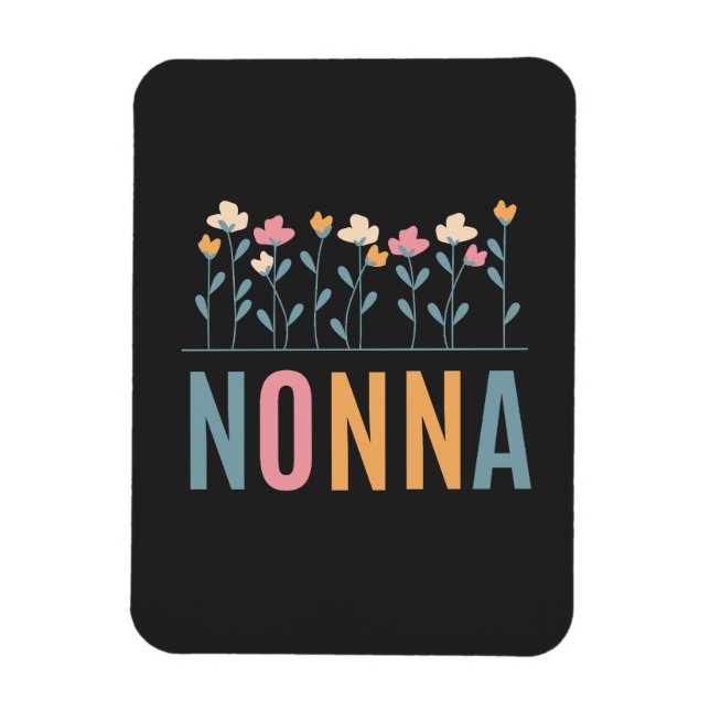 Nonna-Blommigt Magnet (Vertikal)