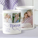 Nonna Calligraphy I Kärlek You 6 Photo Coffee Mugg<br><div class="desc">En gåva till din nuna. Det här fotot mugg är skrivet med "nonna" i snabb kalligrafi och du kan anpassa dig med ditt namn och meddelande, som jag kärlek dig. Fotomallen är inställd så att du kan lägga till 6 av dina favoritfoton som visas i kvadratiskt format och i formatet...</div>