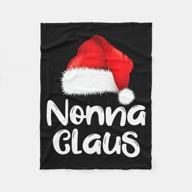 Nonna Claus Christmas Family Matching Santa Hat Pa Fleecefilt (Framsidan)