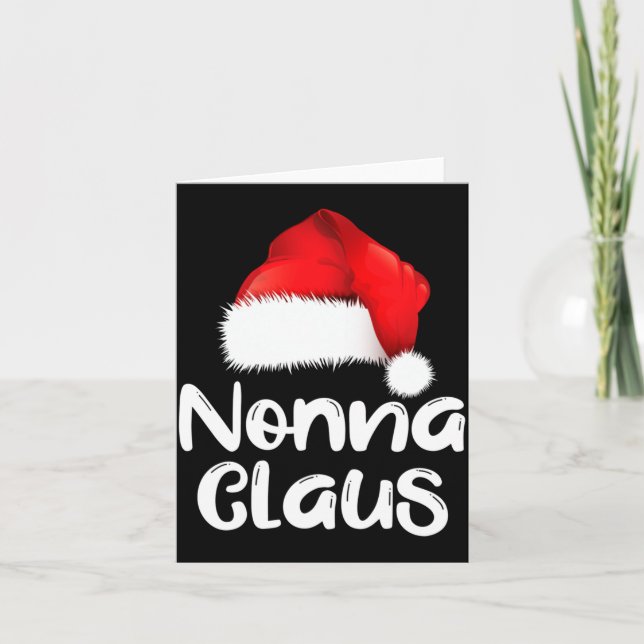 Nonna Claus Christmas Family Matching Santa Hat Pa Kort (Framsida)