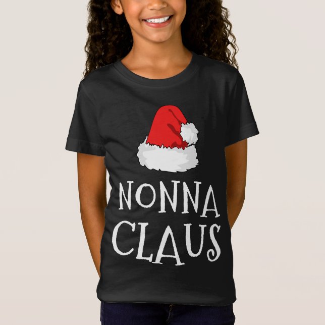 Nonna Claus jul Hat Family Pj Matching Group T Shirt (Framsida)