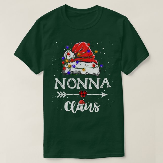 Nonna Claus jul Light Pajama Family Matching T Shirt (Design framsida)