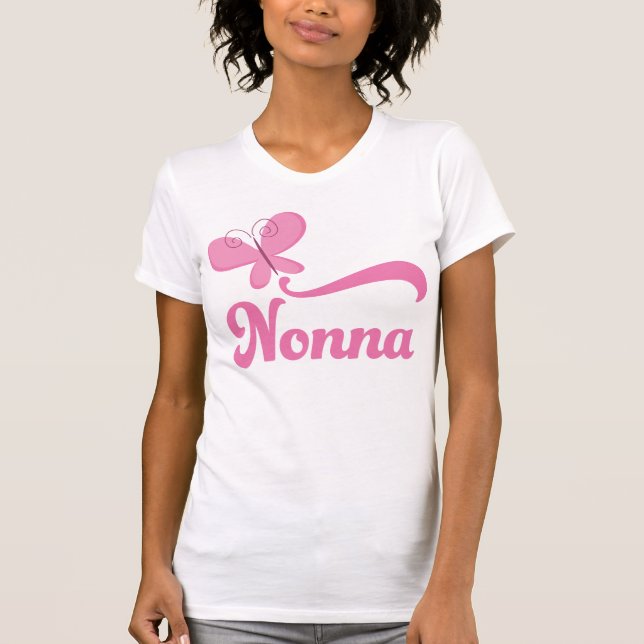Nonna fjärilsgåva tee shirt (Framsida)