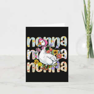 Nonna Goose Mors dag Blommigt Grandma Fånig Goose Kort