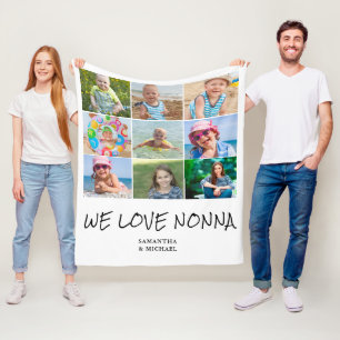 Nonna Grandmor Photo Collage Fleece Blanket