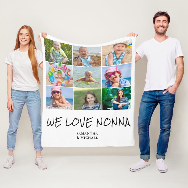 Nonna Grandmor Photo Collage Fleece Blanket (På plats)