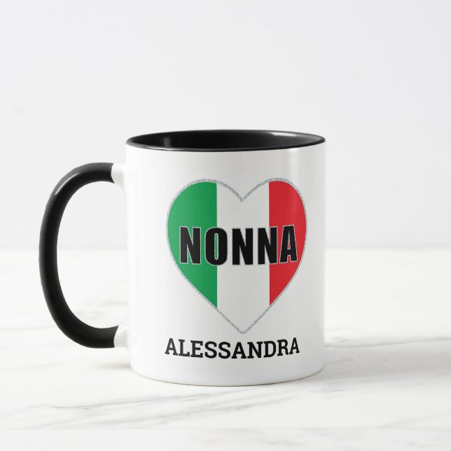NONNA Italy Flagga Heart personlig Mugg (Vänster)
