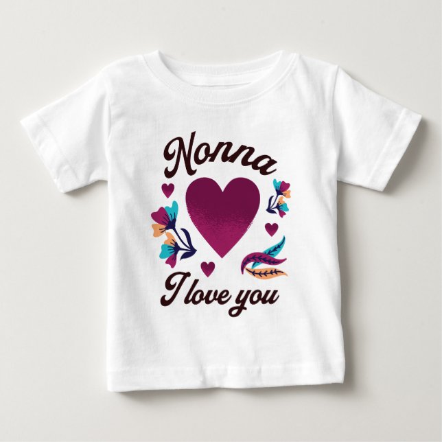 Nonna jag älskar dig, Mormor jag älskar dig T Shirt (Framsida)
