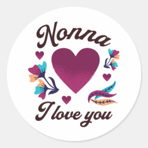 Nonna jag kärlek dig, mormor jag kärlek dig runt klistermärke