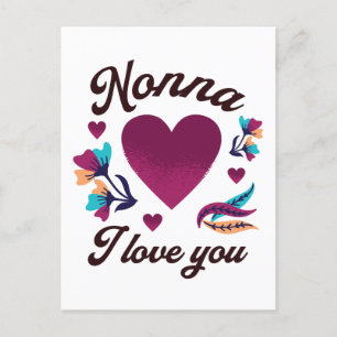 Nonna jag kärlek dig, mormor jag kärlek dig vykort