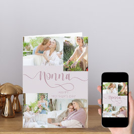 Nonna Mors dag 4 Photo Collage Rosa Helgkort