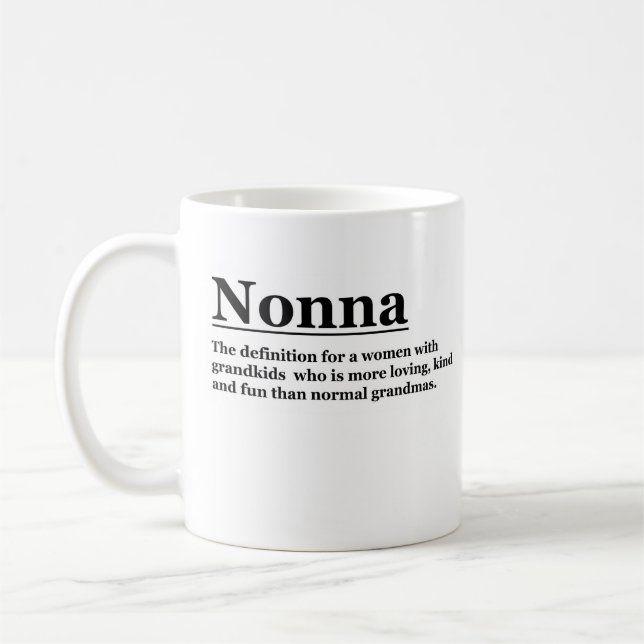 Nonna Mugg. Personlig mormor Gift. Kaffemugg (Vänster)
