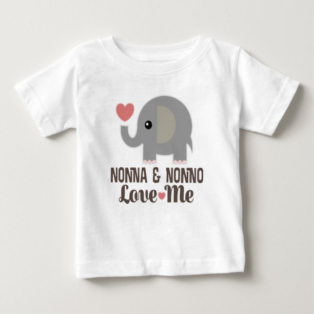 Nonna och Nonno Kärlek Me Grandchild T Shirt (Framsida)