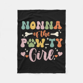 Nonna of the Pawty Girl Hund Grandma Family Matchi Fleecefilt