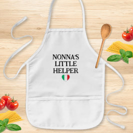 Nonna’s Little Helper Kids - Italian Flag Heart Barnförkläde