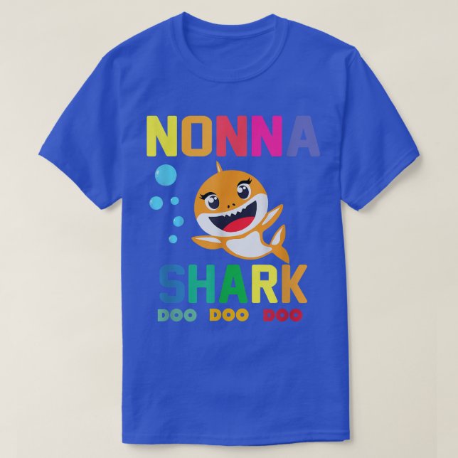 Nonna Shark Nonna Shark Älskare Family Mors dag 5 T Shirt (Design framsida)