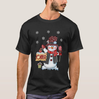 Nonna Snögubbe jul, Candy cane Red Play Santa T Shirt