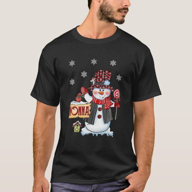Nonna Snögubbe jul, Candy cane Red Play Santa T Shirt (Framsida)
