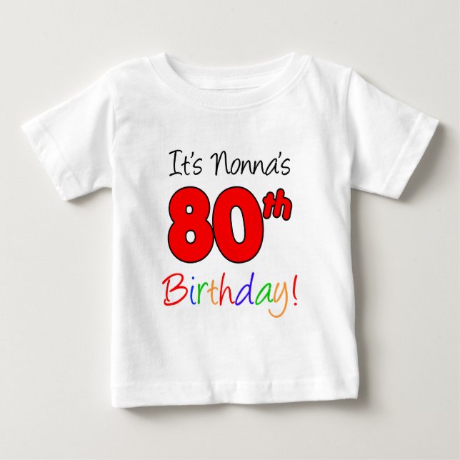 Nonnas 80-årsdag tee shirt (Framsida)
