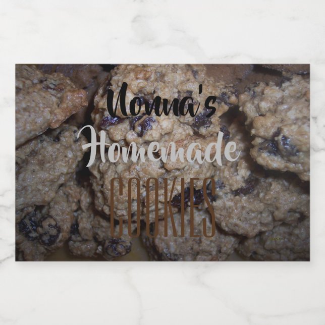 Nonnas Homemade Cookies Graphics Personalize Mat Etiketter (Singel etikett)