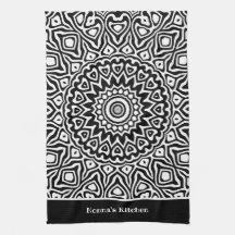 Nonnas Kitchen Black and White Mandala Mönster