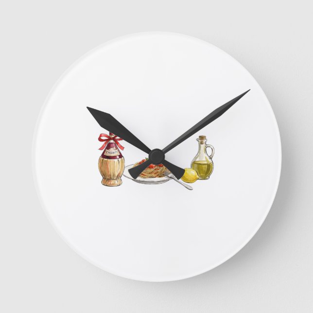 Nonna's Kitchen Coquette Aesthetic - Italian Summe Rund Klocka (Framsida)