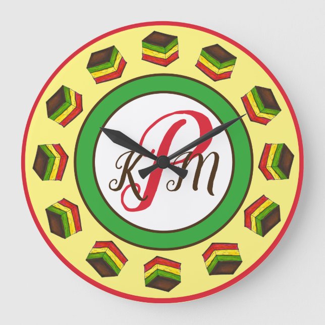 Nonnas Kitchen Italia Bakery Rainbow Cookies Stor Klocka (Framsida)