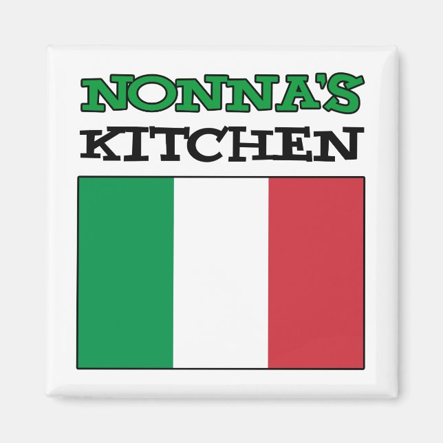 Nonnas Kitchen Italienska Flagga Magnet (Framsidan)