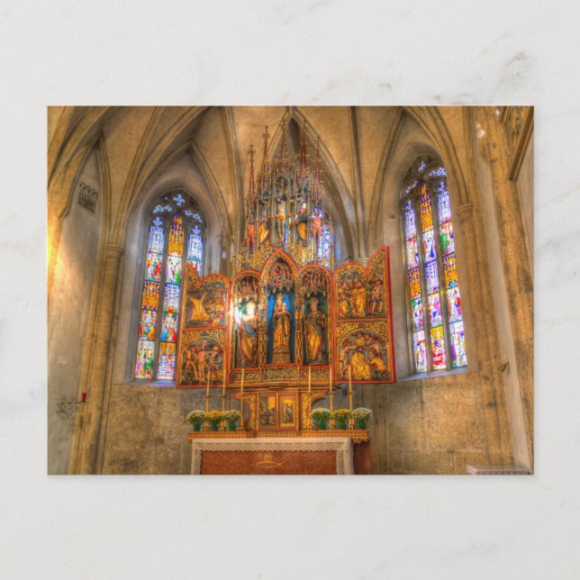 Nonnberg Abbey Stached Glass Vykort (Framsida)