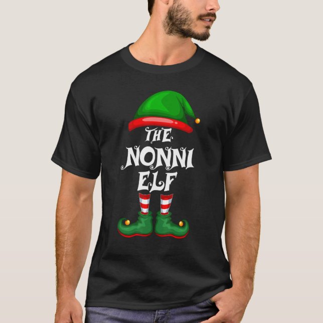 Nonni Elf Matching Family Group jul Party Pa T Shirt (Framsida)