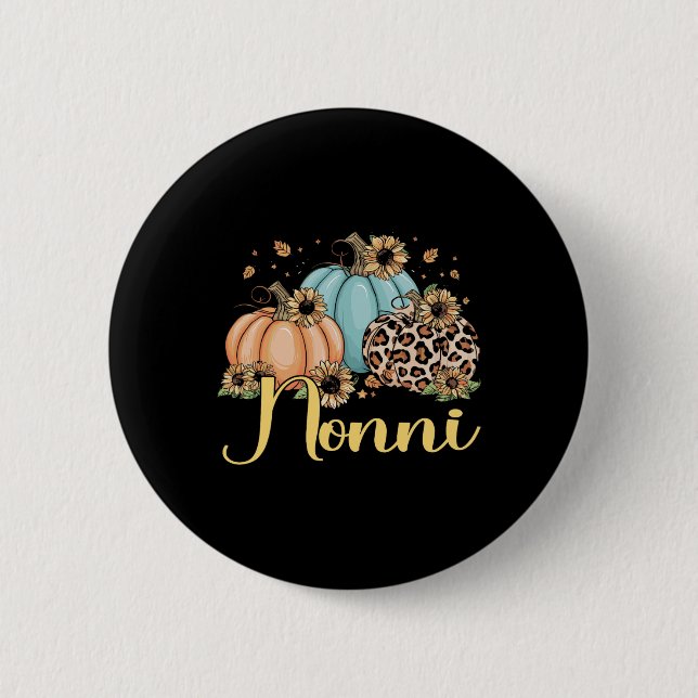 Nonni Leopard Pumpkin Women Thanksgiving Fall Knapp (Framsida)