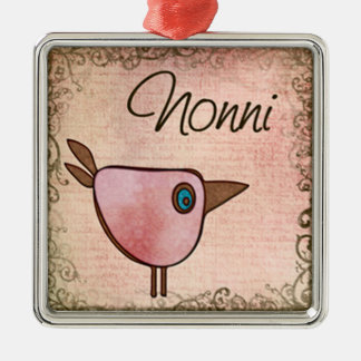 nonni rosa birdie julgransprydnad metall