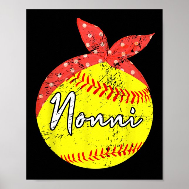Nonni Softball Boll Mors dag Poster (Framsidan)
