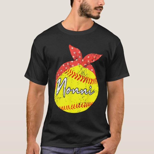 Nonni Softball Boll Mors dag T Shirt (Framsida)
