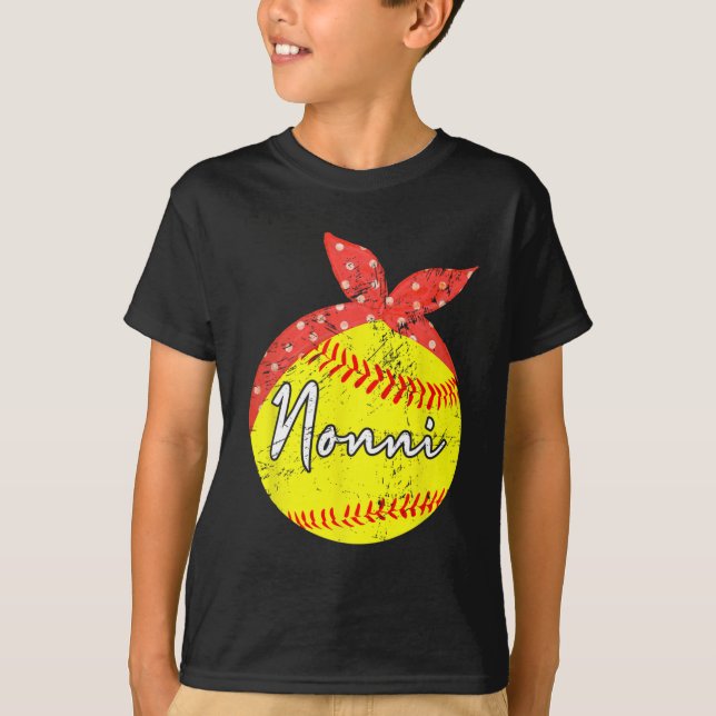 Nonni Softball Boll Mors dag T Shirt (Framsida)