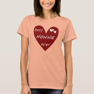 Nonnie för röd hjärta bäst någonsin T-tröja och T Shirt