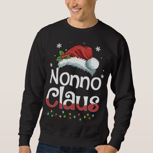Nonno Claus julfamilj Matching Pajama Funny Lång Ärmad Tröja (Framsida)