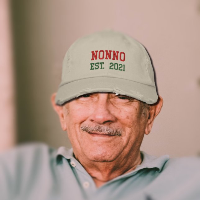 Nonno - est.2021 Embroied Baseball Cap Broderad Keps (Skapare uppladdad)
