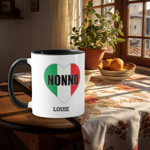 NONNO Italy Flagga Heart Mugg