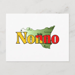 Nonno med Karta från Sicilien Vykort