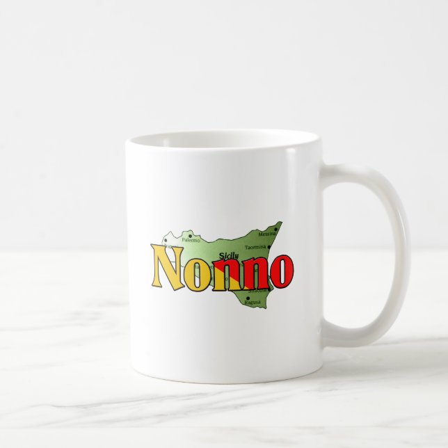 Nonno med kartan av Sicily Kaffemugg (Höger)