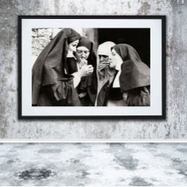 Nonnor som röker Vintagefotografering 10x8in Poster