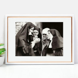 Nonnor som röker Vintagefotografi 12x8in Poster