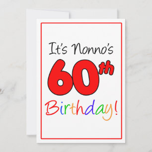 Nonnos 60:e milstolpen Födelsedagsfest Firande Inbjudningar