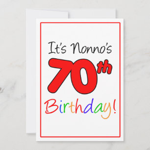 Nonnos 70:e milstolpen Födelsedagsfest Firande Inbjudningar